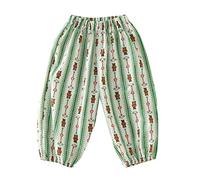 Enfant en Bas âge Enfants bébé Filles garçons Coton Tirer sur Dessin animé Impression élastique Basique Sarouel Pantalons Longs Bloomers décontracté Joggers (Army Green, 4-5 Years)