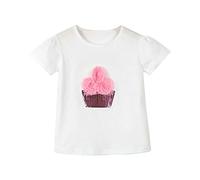 Enfant En Bas âGe Enfants BéBé GarçOns Filles Solide Basique à Manches Courtes Sequin Pot De Fleur Tenue Pour Enfants à Manches Courtes Blouse Blanche Chemisiers Et Hauts Pour Filles Verts HabilléS