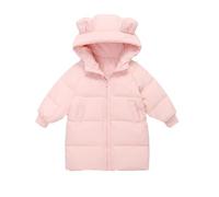 Enfant en Bas âge Enfants Petites Filles Hiver Manteaux Solides Oreilles vêtements d'extérieur Longueur Moyenne Vestes Chaudes vers Le Bas Manteau Coton à Capuche ouate vêtements (10-11 Years)