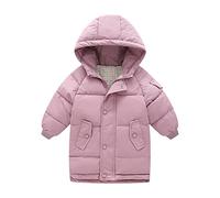 Enfant en Bas âge Enfants Petites Filles Hiver Solide Manteaux Coupe-Vent Survêtement Longueur Moyenne Vestes Chaudes vers Le Bas Manteau Coton À Capuche Ouate Outwear (Purple, 10-11 Years)