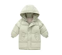 Enfant en Bas âge Enfants Petites Filles Hiver Solide Manteaux Coupe-Vent Survêtement Longueur Moyenne Vestes Chaudes vers Le Bas Manteau Coton À Capuche Ouate Outwear (Mint Green, 10-11 Years)