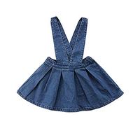 Enfant en Bas âGe Filles Tenues BéBé Fille Porte-Jarretelles Jupe VêTements Ensemble Sangle Jupe Combinaison Enfants Robe Bleu 110 3-4 T