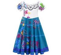 Enfant Encanto Mirabel fille cosplay Disney costume princesse robe fête bal HAOBUY cadeau d'anniversaire-Taille 140 Bleu G