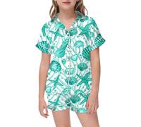 Enfant Ensemble de Pyjama Manches Longues en Coton Costume Vêtement Nuit Bas Ge Deux PièCes Cadeau Fille pour Enfants et Adultes