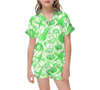 Enfant Ensemble de Pyjama Manches Longues en Coton Costume Vêtement Nuit Bas Ge Deux PièCes Cadeau Fille pour Enfants et Adultes