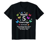 Enfant Fabriqué il y a 5 Ans Butterfly, Fille de 5 Ans, 5e Anniversaire T-Shirt