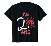 Enfant Fille 2 ans 2 ans Anniversaire coccinelle T-Shirt