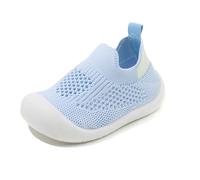 Enfant Fille Chaussures pour bébé garçons filles chaussures chaussettes respirantes non-marchantes chaussures de première marche avec semelle en caoutchouc souple Chaussures (Light Blue, 24 Toddler)