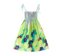 Enfant Fille Enfant Fille Floral Bohême Sans Manches Plage Bretelles Robe Princesse Vêtements Sac à Dos Garde-robe, Z4 - Vert., 6 ans