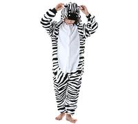 Enfant Fille Garçon Anime Animal Halloween Costume Cosplay Combinaison Pyjama Outfit Nuit Vêtements Onesie Soirée de Déguisement Unisexe Zebra pour Hauteur 90-148CM