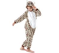 Enfant Fille Garçon Anime Animal Halloween Costume Cosplay Combinaison Pyjama Outfit Nuit Vêtements Onesie Soirée de Déguisement Unisexe Léopard Ours pour Hauteur 90-148CM