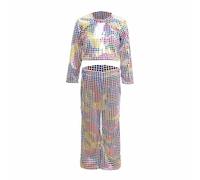 Enfant Fille Garçon blanc gris Pantalon Evasé Danse Latine Tango Paillettes Brillant Pantalon Danse Rue Jazz Hip-hop Pantalon à Pattes D'éléphant Partie Performance Blanc cassé vin rouge 110 140 4 ans