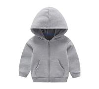 Enfant Fille Garçon Pull à Cordon de Serrage avec Hauts Confortables Blouse Manches Longues Ample avec Poche Sweatshirt Manteau, gris, 7-8 ans