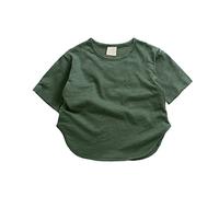 Enfant Fille Garçon Short Classique Ample Court Doux Manches Courtes Solide T-Shirt Tops Vêtements Enfants Garçons F403B