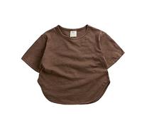 Enfant Fille Garçon Short Classique Ample Court Doux Manches Courtes Solide T-Shirt Tops Vêtements Enfants Garçons F408A
