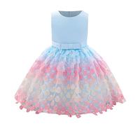 Enfant Fille Robe de Soirée Sequins Bowknots Tulle sans Manches Anniversaire Noeud Papillon Robe pour La Fête Robes Formelle Fête D'anniversaire Mariage Demoiselle D'honneur Fille Âge pour 6-24 mois