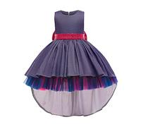 Enfant Fille Robe de Soirée Sequins Bowknots Tulle sans Manches Anniversaire Noeud Papillon Robe pour La Fête Robes Formelle Fête D'anniversaire Mariage Demoiselle D'honneur Fille Âge pour 3-9 Ans