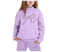 Enfant Fille Survêtement Ensemble Pantalon et Sweats Haut 2 Pièce Sweat Capuche Bas de Jogging Costume Street Dance Outfit Fitness Yoga Streetwear Vêtements Mode pour 3-15 Ans