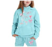 Enfant Fille Survêtement Ensemble Vêtements Mode Ados Filles Ensembles Unisex Enfants Street Dancewear Suit Pratique et Confortable Sports Sweat Capuche Pantalons Tenue de Running