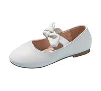 Enfant Filles Mary Jane Chaussure Princesse Cosplay Chaussures Couleur Unie Simple Confortables Soutien de Voûte Chaussures Chic Élégantes Habillées Chaussure pour Mariages et (White, 32 Big Kids)
