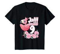 Enfant Flamingo Zoo 9ème Anniversaire Oui Enfin Neuf 9 Ans neuvième T-Shirt