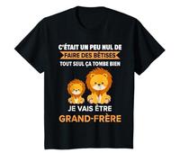Enfant Futur Grand Frère 2026 Drôle Annonce Lion Bêtises T-Shirt