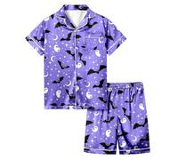 Enfant Garçon Fille Pyjama 2 Pièces Ensemble Halloween de Pyjamas Filles Enfants Bien serré Coupe troite Costume Vêtement Nuit pour ou Ado