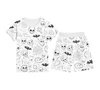 Enfant Garçon Fille Pyjama De Halloween Ensembles Pyjamas imprimés et Ado 2 Pièces Bien serré Coupe troite Kids Unisex Coton Filles Costume Nuit Cadeaux