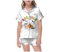 Enfant Garçon Fille Pyjama Pyjamas Halloween Déguisements Lot 2 Ensembles de et Ado Filles Enfants Ensemble en Coton Doux Tenue Pieces pour Le Carnaval la Fête d'halloween