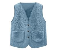 Enfant Gilet Polaire Éclair Filles Gilet en Molleton Polaire Doux Gilets Coupe Classique Printemps Automne Hiver Chaude Garçons Fille Veste Sans Manches avec Fermeture (Sky Blue #5, 11-12 Years)