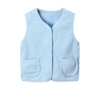 Enfant Gilet Polaire Éclair Filles Gilet en Molleton Polaire Doux Gilets Coupe Classique Printemps Automne Hiver Chaude Garçons Fille Veste Sans Manches avec Fermeture (Sky Blue #2, 9-13 Years)