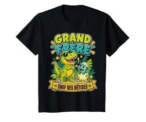 Enfant Grand Frère Dinosaure Chef des Bêtises Annonce Naissance T-Shirt