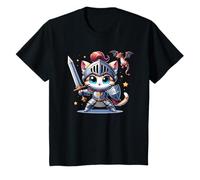 Enfant Graphique médiéval de chevalier pour chat, chaton, épée, dragon, Ren faire T-Shirt