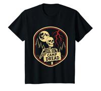 Enfant Halloween Camp Dread Squelette Nature Camping Enfants T-Shirt