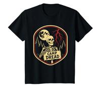 Enfant Halloween Camp Dread Squelette Nature Camping Enfants T-Shirt