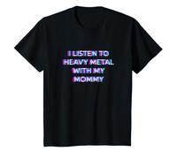 Enfant I Listen to Heavy Metal with My Mommy Rock Star Kids T-Shirt