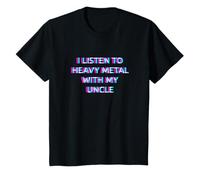 Enfant I Listen to Heavy Metal with My Uncle Rock Star Kids T-Shirt