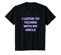 Enfant I Listen to Techno with My Uncle Rave Kids T-Shirt
