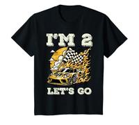 Enfant Im 2 Lets Go Race Drapeau de Voiture 2ème Anniversaire pour garçons et Tout-Petits T-Shirt
