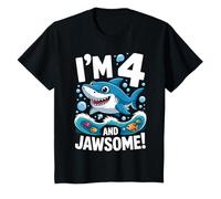 Enfant I'm 4 and Jawsome Shark 4th Birthday for Kids T-Shirt
