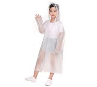 Enfant Imperméable Cape de Pluie, Vêtements Poncho de Pluie à Capuche pour Filles Garçons, Manteau Combinaison de Pluie avec Sac D'école Position pour Randonnée Camping Activités en Extérieur