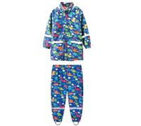 Enfant Imperméable Combinaison de Pluie Garçon Fille Imperméable Veste à Capuche Imperméable Manteau Pantalon Costume 2 pièces Ensemble Réutilisable Vêtements de pluie