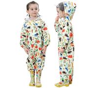 Enfant Imperméable, Combinaison de Pluie Garçon Fille Imperméables pour Enfants Garçons Filles Poncho de Pluie Léger Vestes de Pluie Dessin Animé Réutilisable Vêtements de pluie