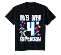 Enfant It's My 4th Birthday Astronaute Space Planets Four Years Old T-Shirt