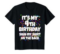 Enfant It's My 4th Birthday Sign My Shirt On The Back 4 Year Old T-Shirt