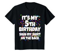 Enfant It's My 5th Birthday Sign My Shirt On The Back 5 Year Old T-Shirt