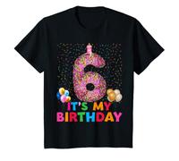 Enfant It's My 6th Birthday Sweet Donut Happy 6 Year Old Girl Kids T-Shirt