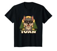 Enfant Ivan - Design Loup avec Prénom pour Garçons T-Shirt