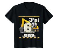 Enfant J'ai 6 anns excavateur sixième anniversaire Pelleteuse T-Shirt