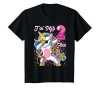 Enfant J'ai Déja 2 Ans Chemise Licorne Fille 2éme Anniversaire T-Shirt